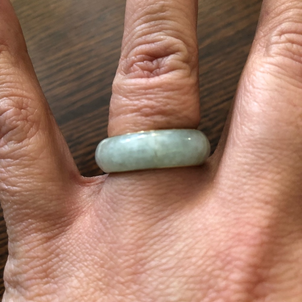 14k Retro Jade Ring